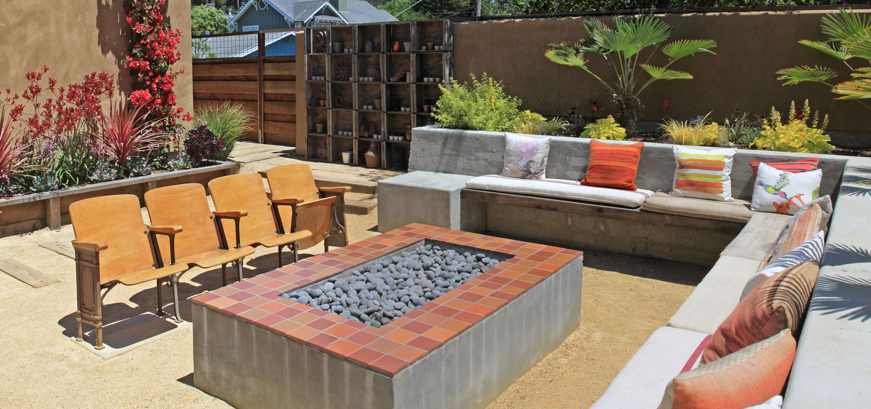 Outdoor Kitchen Ssa Landscape Architects, Spanish Tile Fire Pit